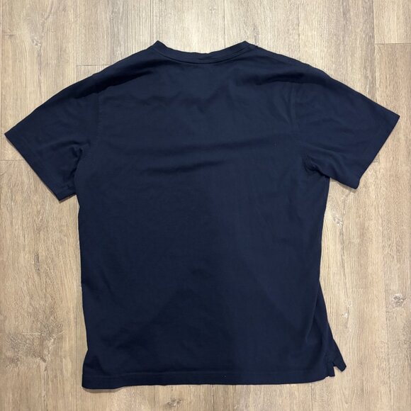 Lands' End Short Sleeve Cotton Supima Jersey Henley, Radiant Navy (Men's M) - Picture 4 of 4